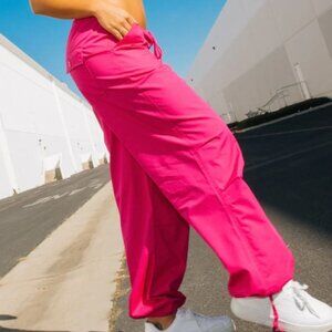REWASH Women's Parachute Pants XL Hot Pink **NWT**